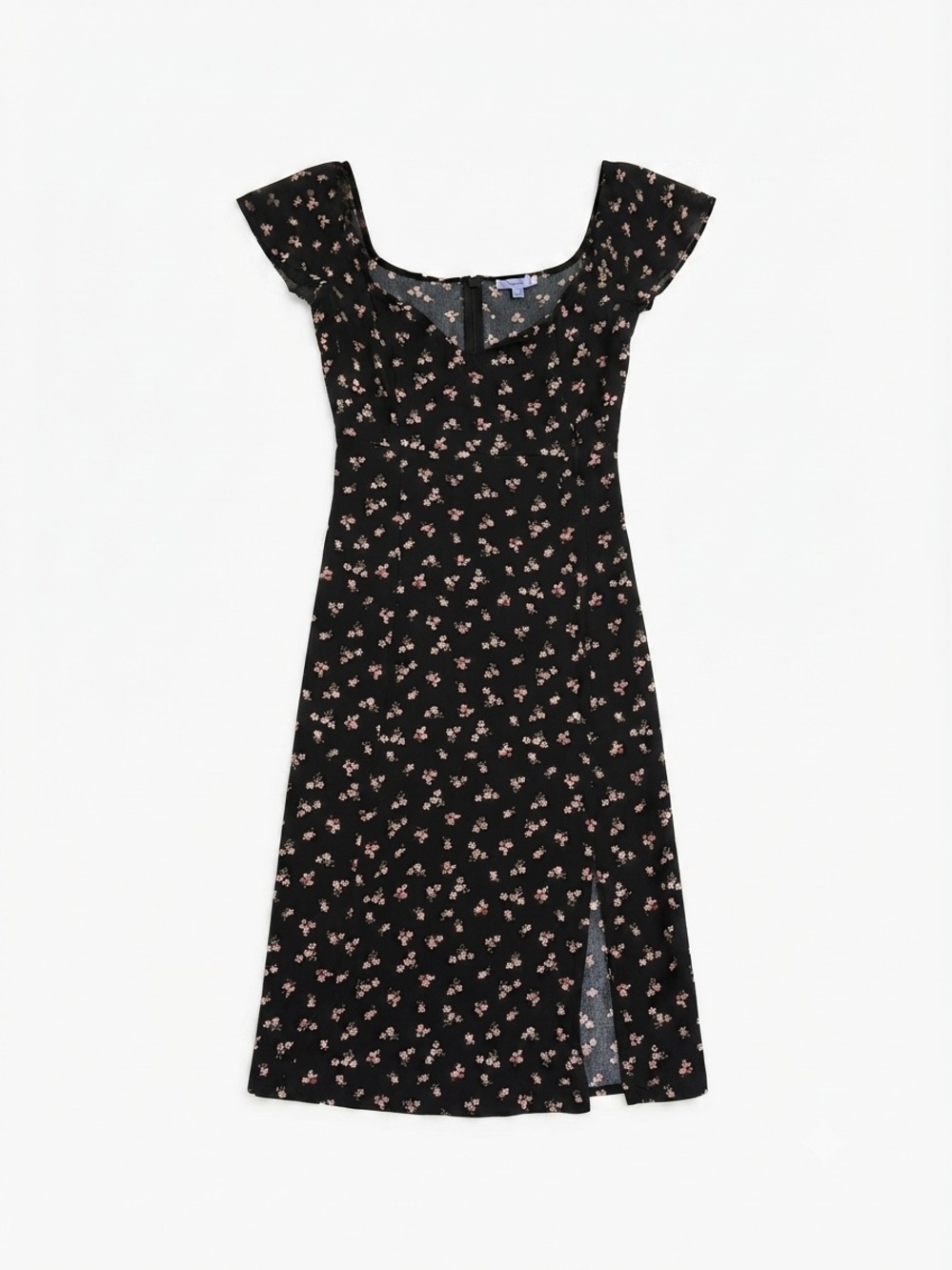 Mel Rose Black Floral Midi Dress Y2K Coquette S/M